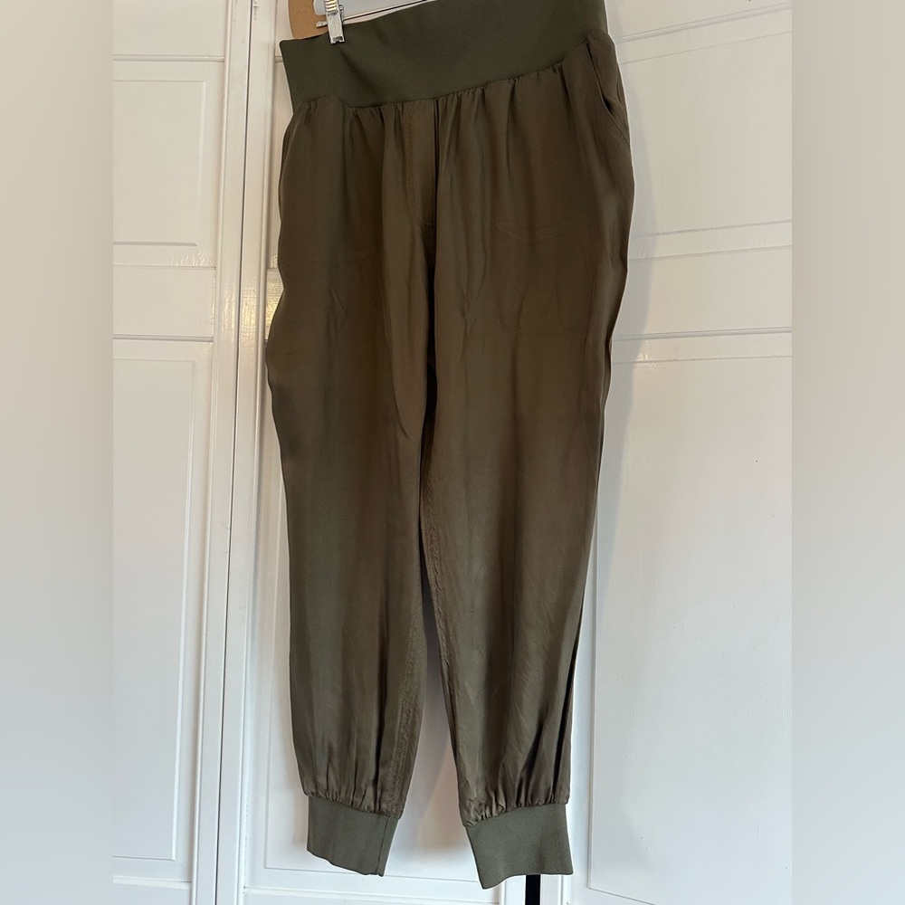 Cinq a Sept Olive Green Giles Women's Jogger Pants size L rn 115562